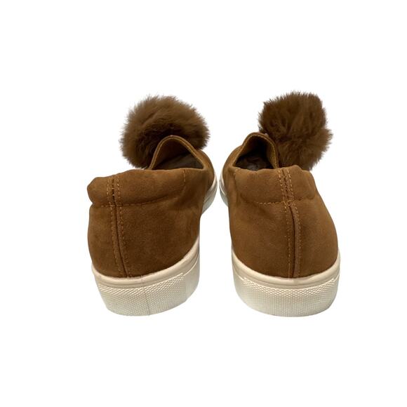 Yoki Brown Suede Pom-Pom Flats - Women's Size 8 - Picture 5 of 6
